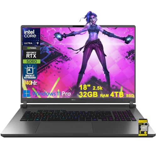 ASUS ROG Strix G18 G815 Gaming AI Laptop 18 2.5k 240Hz 3ms 100 DCI-P3 Intel 24-core Ultra 9 275HX 32 Go DDR5 4 To SSD GeForce RTX 5060 (jusqu'à 572 AI Tops) RGB Backlit Thunderbolt Win11Pro ICP Acc