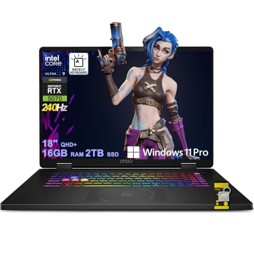 msi Crosshair 18 HX AI Gaming Laptop 18 QHD 240Hz 100 DCI-P3 Intel 24-core Ultra 9 275HX ( i9-14900HX) 16 Go DDR5 2 To SSD GeForce RTX 5070 (798 AI Tops) RGB Backlit Thunderbolt Win11Pro ICC