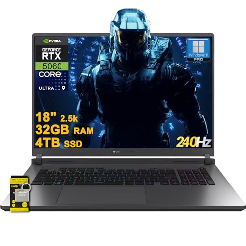ASUS ROG Strix G18 G815 Gaming AI PC portable 18 2.5k (2560x1600) 240Hz (100 DCI-P3, 3ms) Intel 24-core Ultra 9 275HX 32 Go de RAM 4 To SSD GeForce RTX 5060 RGB rétroéclairé Wi-Fi7 Win111 Pro ICP