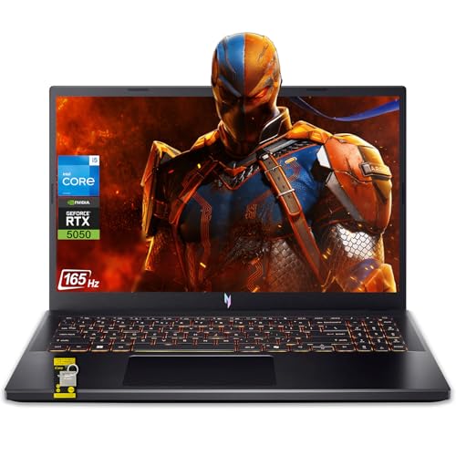 acer Nitro V 15 Ordinateur portable de jeu 15,6 po FHD IPS 165 Hz Intel 8 cœurs i5-13420H 16 Go de RAM 512 Go SSD GeForce RTX 5050 DLSS4 (jusqu'à 440 AI Tops) rétroéclairé Thunderbolt Wi-Fi6 Win11 ICP