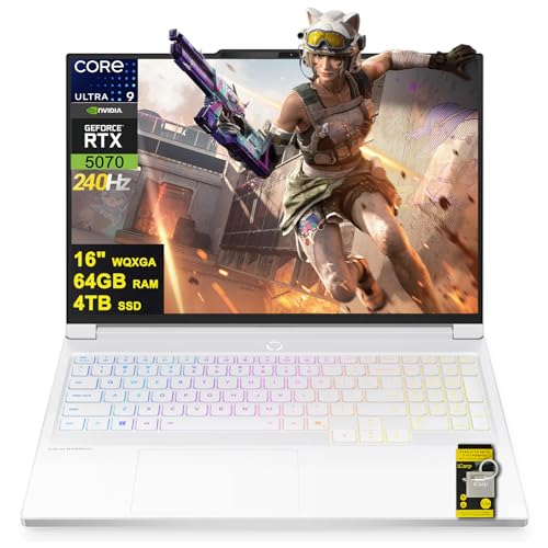 Lenovo Legion 7i Gaming AI Ordinateur portable 16 WQXGA 2560 x 1600 OLED 240 Hz Intel 24-core Ultra 9 275HX 64 Go de RAM 4 To SSD GeForce RTX 5070 DLSS4 (jusqu'à 798 AI TOPS) Rétroéclairé RVB par