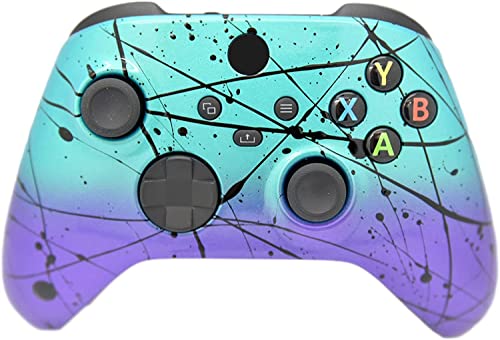 ProControllers LLC Contrôleur personnalisé de fondu à l'aérographe à la Main Compatible avec Les séries X S et One (série X S Teal et Purple Fade)