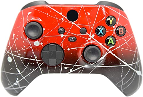 ProControllers LLC Contrôleur personnalisé de fondu à l'aérographe à la Main Compatible avec Les séries X S et One (séries X S Rouge et Noir avec éclaboussures d'argent)