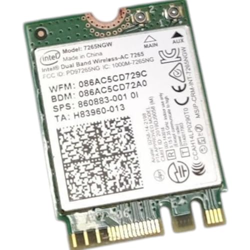 Intel Dual Band Wireless-AC 7265 802.11ac, bi-Bande, 2x2 Wi-FI Bluetooth 4.0 - (7265NGW)