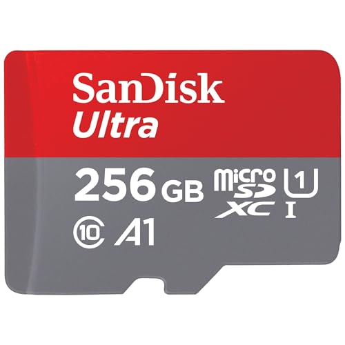 SanDisk Ultra microSDXC adaptateur SD 256 Go (Pour Android Smartphone et Tablette, Video Full HDD, jusqu'à 150 Mo s, UHS-I, La performance A1, V10,Class 10, U1)