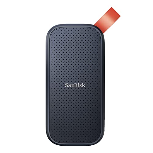 SanDisk Portable SSD 2 To (Portable Externe NVMe SSD, des vitesses allant jusqu'à 800 Mo s, Robust, Crochet en caoutchouc robuste, Updated Firmware) Gris