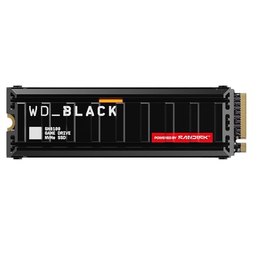 WD_Black SN8100 PCIe Gen 5, NVMe SSD 4 to (Jusqu'à 14 900 Mo s 14 000 Mo s Vitesses en Lecture d'écriture séquentielle, avec dissipateur Thermique, M.2 SSD, Jusqu'à 2 400ToW) Powered by SANDISK