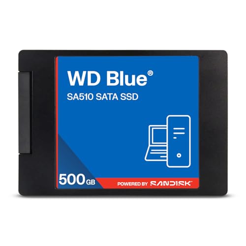 WD Blue SA510 SATA 2,5 Pouces 7 mm Stockage Interne SSD 500 Go (Jusqu’à 560 Mo s, 3D NAND, Acronis True Image, SANDISK Dashboard)