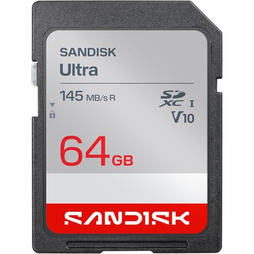 SANDISK Ultra Carte SDXC UHS-I 64 Go (Jusqu’à 145 Mo s en Lecture, vidéo Full HD, V10, U1, C10) SANDISK Memory Zone App
