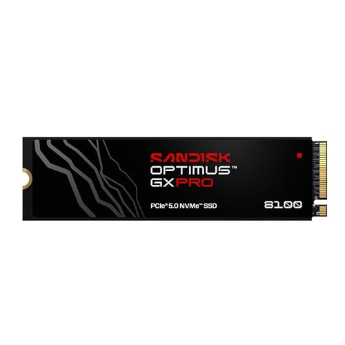 SANDISK Optimus GX Pro 8100 PCIe Gen 5 NVMe SSD 1 to (Vitesses de Lecture écriture Jusqu’à 14 900 11 000 Mo s, TLC 3D CBA NAND)