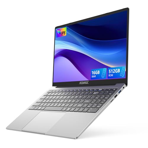 ACEMAGIC Ordinateur Portable 16 Pouces CPU N97(4Core,3.6 GHz) Boîtier métallique 16 Go RAM DDR4 512Go SSD,UHD Graphics,WiFi 5,Type C,BT5.0,HDMI,Pc Portable Bureau