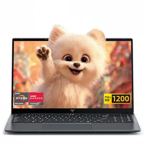 Ordinateur Portable 16 Pouces Full HD | 4300U Surpasse 3500U 3200U N150 N95, PC Portable 16GB DDR4 512GB SSD (Extensible à 2TB) | Caméra avec Cache Physique, Autonomie Prolongée | pour Bureau Études