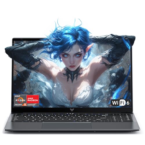 Tivique PC Portable Gamer 2026 15,6 FHD - Ordinateur Portable Ryzen 5 7430U jusqu'à 4,30 GHz (Meilleur Que R5 7520U) - 16Go DDR4 RAM, 512Go SSD M.2-11 Pro, WiFi 6, BT5.2,USB3.2, Type-C, Charge 65W