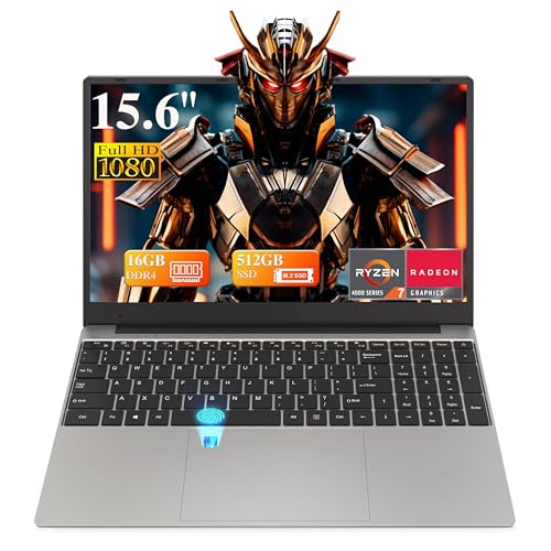 DREAMFYRE 15,6 Ordinateur Portable 16Go DDR4 512Go SSD, PC Portátil Ryzen 7 4800H CPU, Portable Laptop Computer avec écran FHD 1080P, WiFi5, Bluetooth5.0, USB3.0, Webcam, Touch ID