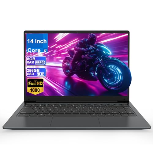 PINSTONE Ordinateur Portable 14 Pouces Haute Performance - PC Portable Élégant avec Processeur 8GB Mémoire 256GB SSD - Écran 1920 x 1080 IPS, Ports Type-C USB HDMI - Idéal pour Études et Travail
