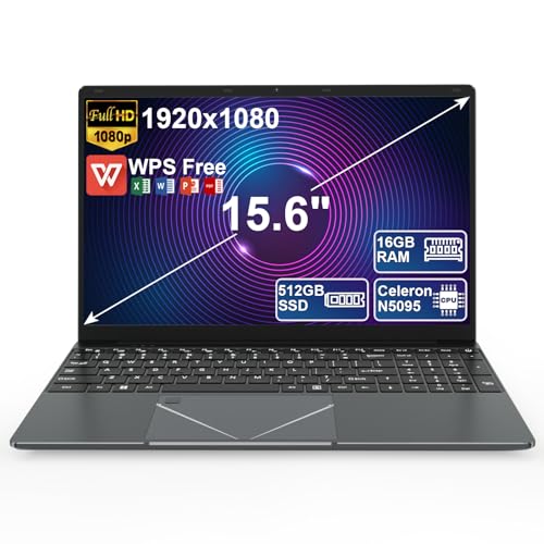 PINSTONE Ordinateur Portable 15,6 Pouces, PC Portable Celeron N5095