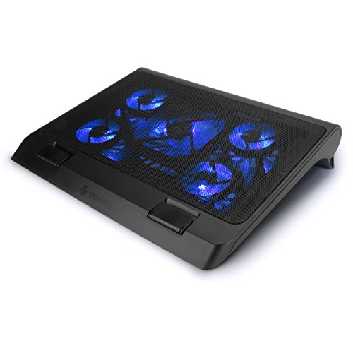 Enhance Support Refroidisseur PC Portable, Plaque de Refroidissement de 5 Ventilateurs avec LED Bleues et 2 Ports USB - Compatible avec Support Ordinateur Portable et Notebook - Dim 40 x 32.4 cm
