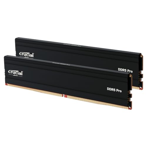 Crucial Pro RAM DDR5 64Go Kit (2x32Go) 5600MHz, Intel XMP 3.0 AMD Expo, PC Mémoire - CP2K32G56C46U5