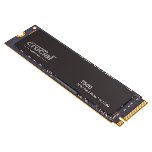 Crucial T500 SSD 2To PCIe Gen4 NVMe M.2, Jusqu’à 7400 Mo s, TLC NAND, Compatible avec Ordinateur Portable et de Bureau, Disque Dur Interno, Microsoft DirectStorage - CT2000T500SSD8