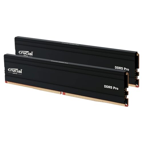 Crucial Pro RAM DDR5 32Go Kit (2x16Go) 6000MHz, Intel XMP 3.0 AMD Expo, PC Mémoire - CP2K16G60C48U5