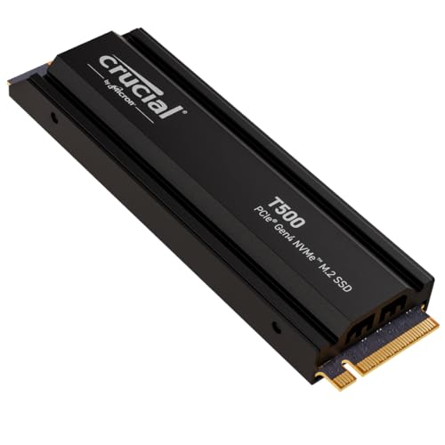 Crucial T500 SSD 4To PCIe Gen4 NVMe M.2 avec Dissipateur, Jusqu’à 7000 Mo s, Compatible PlayStation 5, TLC NAND, Ordinateur de Bureau - CT4000T500SSD5