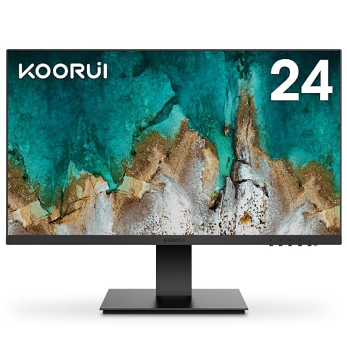 KOORUI Écran PC 24 Pouces Full HD (1920 x 1080), IPS, 16 9, 75Hz, 5ms, VGA et HDMI, Mode Faible lumière Bleue, Grand Angle de Vue 178°