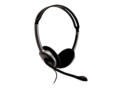 V7 HA212-2EP Casque audio Binaural Bandeau Noir, Argent - Casques audio (Centre d'appel Bureau, Binaural, Bandeau, Noir, Argent, RoHS, CE, FCC, Avec fil)
