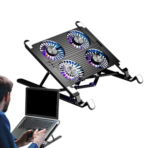 Honhoha Tapis De Refroidissement pour Ordinateur Portable,Support De Refroidissement pour Ordinateur Portable, Ventilateur d'ordinateur à Refroidissement Rapide, Silencieux, Pliable, Fin,
