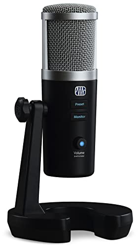 PreSonus Revelator Microphone USB à Condensateur pour Enregistrement, Podcasting et Streaming en Direct avec Bundle de Logiciels