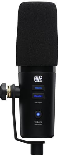 PreSonus Revelator Dynamic, microphone USB pour enregistrement, podcasts et streaming, avec des effets intégrés, presets simples d’emploi, mélangeur interne et le logiciel DAW Studio One