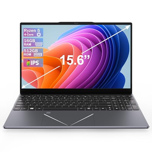 DREAMFYRE Ordinateur Portable 15,6 FHD IPS, AMD Ryzen 5 3500U, 16Go RAM, 512Go SSD, RJ45, WiFi 2.4 5GHz, Bluetooth, PC Portable pour Bureautique, Études, Jeux Légers et Usage Quotidien