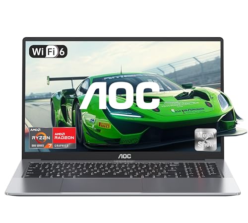 AOC 2025 Ordinateur Portable Gamer - Écran 16,1'' FHD | Processeur Ryzen 7 5825U (4.5GHz Surpasse l'i7-1265U) | 16 Go RAM DDR4 | SSD M.2 512 Go | Clavier Rétroéclairé | WiFi 6 | Boîtier Métallique