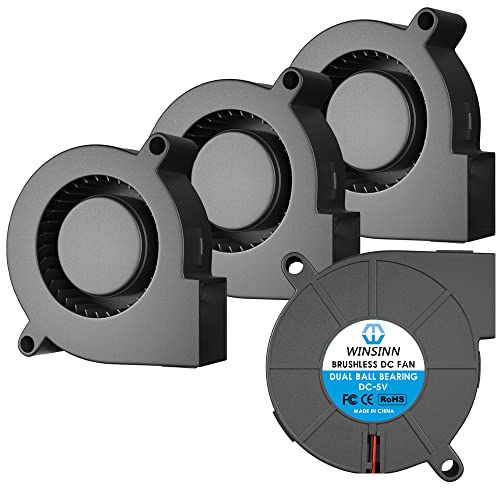 WINSINN Ventilateur 5015 5 V pour imprimante 3D 5 V 5 V - Ventilateur turbo à double roulement à billes - Refroidissement sans balais - 50 mm x 15 mm - 2 broches (lot de 4)