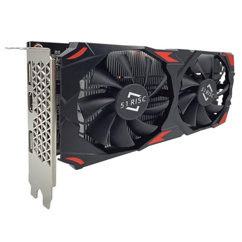 51RISC Radeon RX 580 Carte graphique 8 Go GDDR5 256 bits 2048SP VR Ready DisplayPort HDMI DVI-D Carte vidéo pour jeux (RX 580 8 Go)