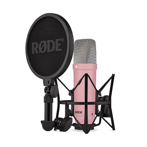 RØDE NT1 Série Signature - Microphone à condensateur avec Accessoires pour la Production Musicale, l'enregistrement Vocal, Le Streaming et Les podcasts (Rose)