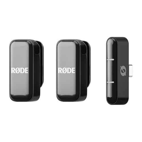 RØDE Wireless Micro, Microphone sans Fil Compact, Deux micros avec boîtier de Charge pour l’Enregistrement vidéo sur Smartphone et la création de Contenu, USB-C (Noir)
