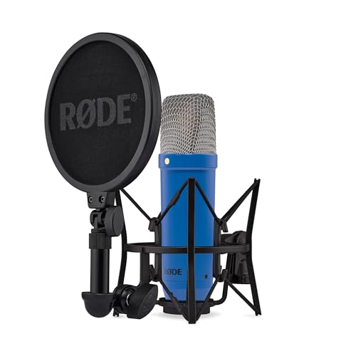 RØDE NT1 Série Signature - Microphone à condensateur avec Accessoires pour la Production Musicale, l'enregistrement Vocal, Le Streaming et Les podcasts (Cobalt)