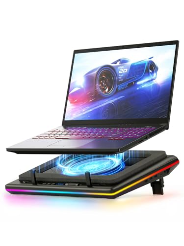 llano Refroidisseur Ordinateur Portable RGB pour PC Portable Gamer avec Contrôle Tactile Continu Tapis de Souris 3 Ports USB A Ventilateur Turbo Extra Puissant pour Ordinateurs Portables de 15-19''
