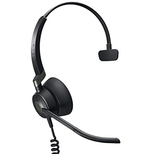 Jabra Engage 50 Casque filaire mono – Casque téléphonique avec système à 3 microphones, bloque les bruits de fond pour une meilleure concentration des agents, le casque de centre d'appel dispose d'une