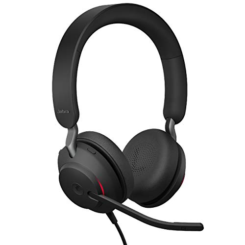 Jabra Evolve2 40 UC Casque Filaire, USB-C, stéréo, Noir, Casque de télétravail pour appels et Musique, Confort amélioré Tout au Long de la journée, Casque antibruit Passif, optimisé par UC avec
