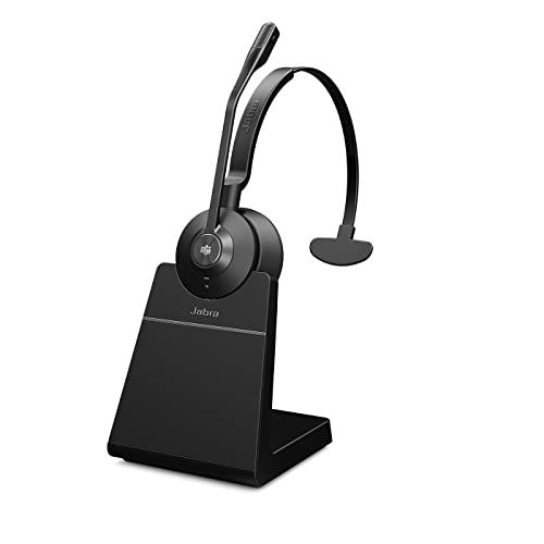 Jabra Engage 55 Mono Casque sans Fil avec Adaptateur DECT et Support de Charge – Micro antibruit, portée étendue — Certifié pour Google Meet et Zoom, Fonctionne avec Toutes Les Autres Plateformes