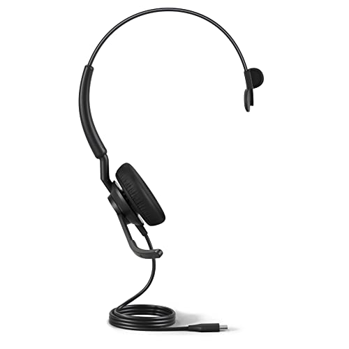 Jabra Engage 50 II Casque Filaire Mono – Technologie antibruit à 3 micros et câble USB-A, Ultra léger – Fonctionne avec Toutes Les principales Plateformes de Communication unifiée telles Que Zoom