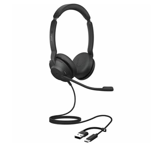 Jabra Evolve2 30 SE (Version 2025) Casque Filaire Double Oreille avec Microphone pour Le Travail - Casque d'ordinateur - Câble USB-A et USB-C - Certifié Microsoft Teams - Fonctionne avec Toutes Les