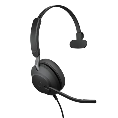 Jabra Evolve2 40 SE (version 2026) Casque filaire mono antibruit – Technologie d'appel à 3 microphones et câble USB-C A – UC, toutes plateformes – Noir