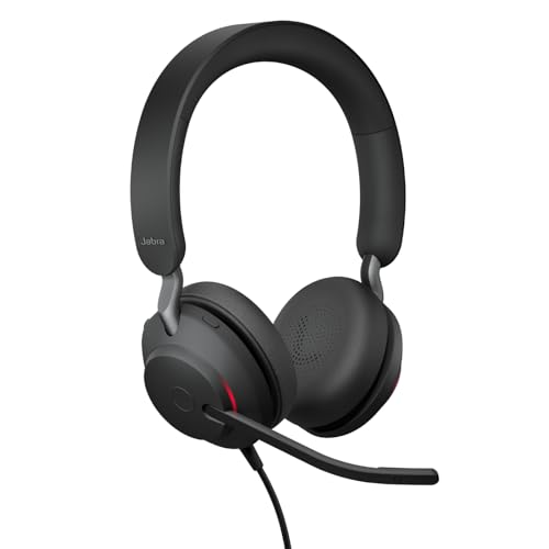 Jabra Evolve2 40 SE (Version 2026) Casque stéréo Filaire antibruit avec Technologie d'appel à 3 Microphones et câble USB-C A, certifié MS Teams, Fonctionne avec Toutes Les Plateformes, Noir