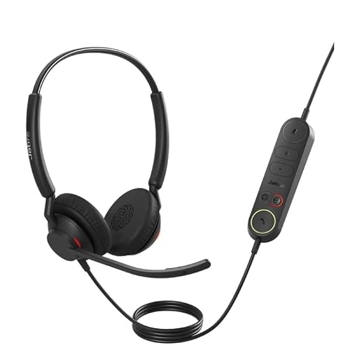 Jabra Casque stéréo filaire Engage 40, noir, USB-A et USB-C, certifié Microsoft Teams, isolation phonique