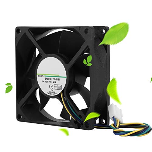 Ventilateur de refroidissement pour ordinateur CPU, ventilateurs d'ordinateur DC 12 V, 80 mm 4 broches à double roulement à billes, ventilateur silencieux ultra silencieux, compatible avec le contrôle