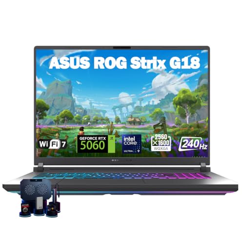 ASUS ROG Strix G18 2026 Ordinateur portable de jeu – Écran nébuleuse de 18 po 2,5K 240 Hz, Intel Core Ultra 9 275HX, GPU GeForce RTX 5060, 64 Go de RAM DDR5, SSD PCIe de 1 To, Windows 11 Pro, RVB par