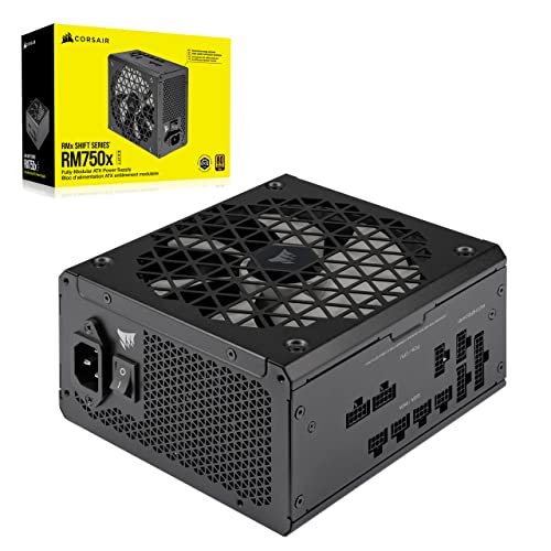 Corsair RM750x SHIFT Alimentation ATX Entièrement Modulaire - Interface Latérale Modulaire - Compliant ATX 3.1 PCIe 5.1 - Condensateurs Évalués à 105°C - Efficacité 80 PLUS Gold - Noir