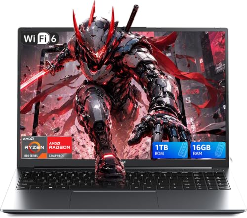 Tivique 15,6 Ordinateur Portable Gamer avec Ryzen 7 5825U (Jusqu'à 4,5GHz) | PC Portable 8C 16T - 16Go RAM DDR4*2 1To SSD M.2,1080 FHD,HDMI, BT5.2, USB3.2,Type-C, Adaptateur Rapide 65W, WiFi 6